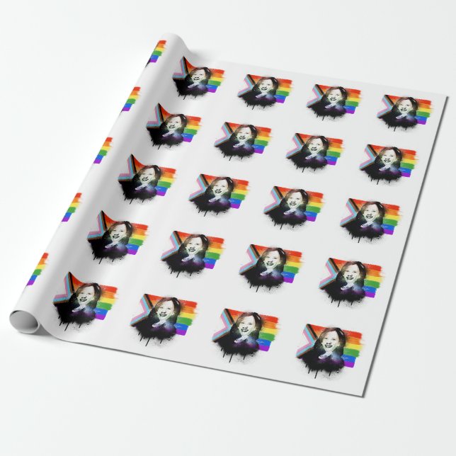 Papier Cadeau VP Kamala Harris LGBTQ Progress Pride Graffiti (Déroulé)