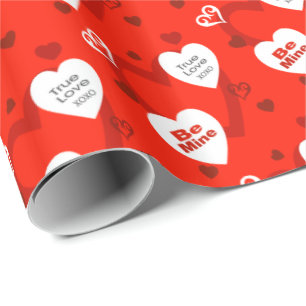 Papier Cadeau Vrais coeurs de la Saint-Valentin