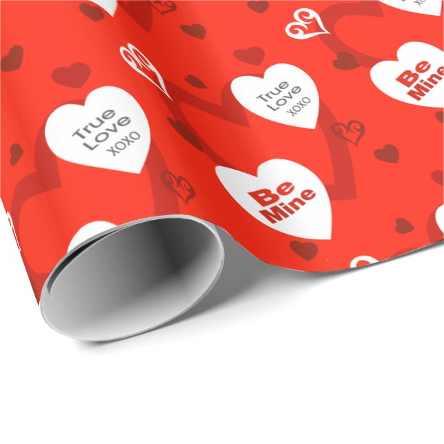 Papier Cadeau Vrais coeurs de la Saint-Valentin  (Coin rond)