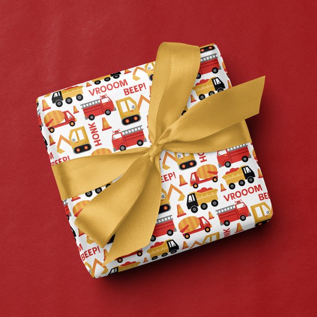 Papier Cadeau Vroom Klaxon Bip! Camions  (Créateur téléchargé)