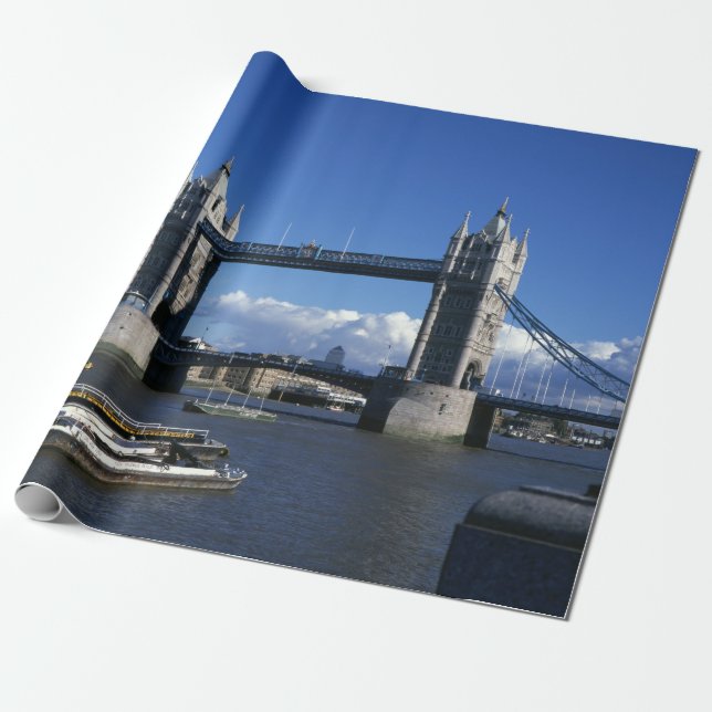 Papier Cadeau Vue des années 1990 sur Tower Bridge (Déroulé)