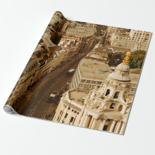Papier Cadeau Vue panoramique sur le toit de Londres avec archit