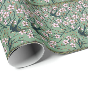 Papier Cadeau Walter Crane Hirondelles et amandes
