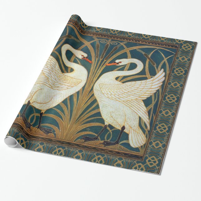 Papier Cadeau Walter Crane Swan (Déroulé)