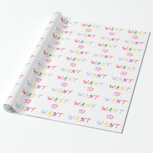 Papier Cadeau want to want multicolore