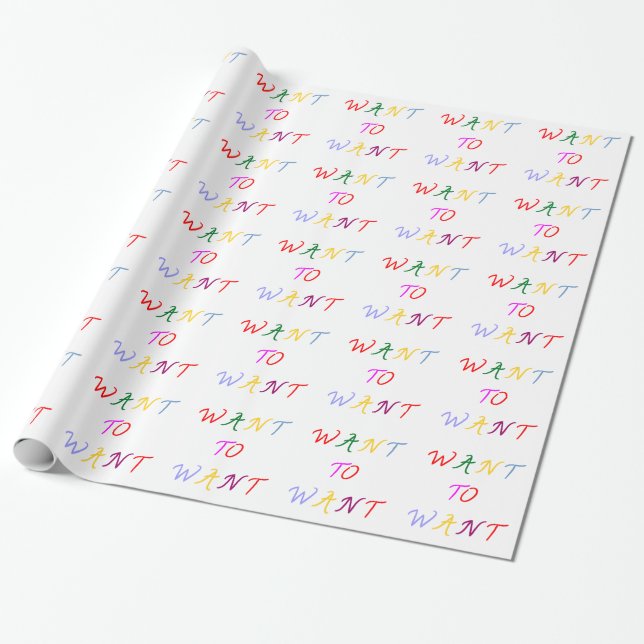 Papier Cadeau want to want multicolore (Déroulé)