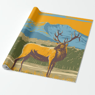 Papier Cadeau Wapiti dans le Parc national des Rocheuses