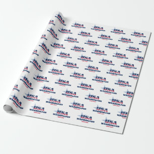 Papier Cadeau Washington Stars et Stripes State
