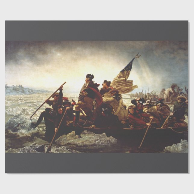 Papier Cadeau Washington traversant le Delaware par Emanuel Leut (Plat)