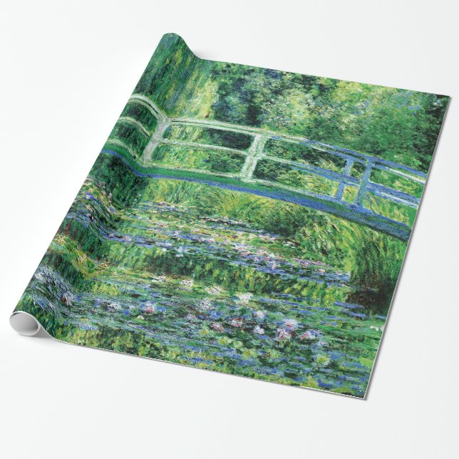 Papier Cadeau Water Lilies et pont japonais, Claude Monet (Déroulé)