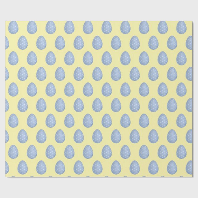 Papier Cadeau watercolor blue easter egg Wrapping Paper (Plat)