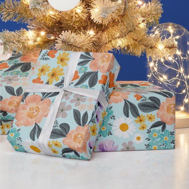 Papier Cadeau Watercolor Boho Floral