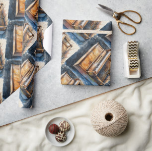 Papier Cadeau Watercolor Style Piano Musique Vintage