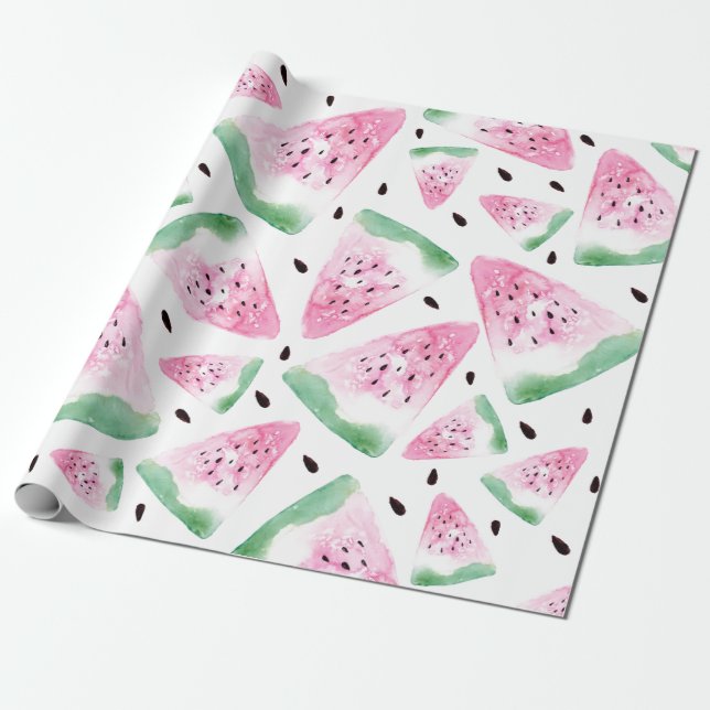 Papier Cadeau Watercolor Watermelon (Déroulé)