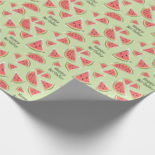 Papier Cadeau Watermelon Green Multi Joyeux Anniversaire