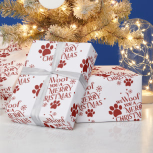 Papier Cadeau We Woof you a Merry Christmas