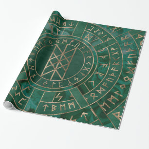 Papier Cadeau Web of Wyrd - Malachite, cuir et or