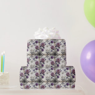 Papier Cadeau Webs vintages et Motif Rose gothique