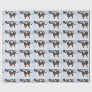 Papier Cadeau Weimaraner En Hiver