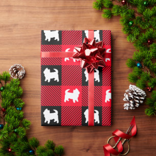 Papier Cadeau West Highland Terrier Buffalo Plaid Wrappi