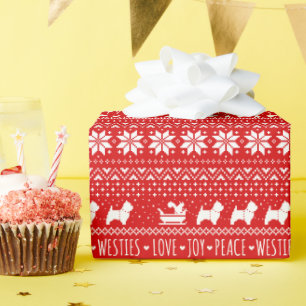 Papier Cadeau West Highland White Terriers Westie Christmas Wrap