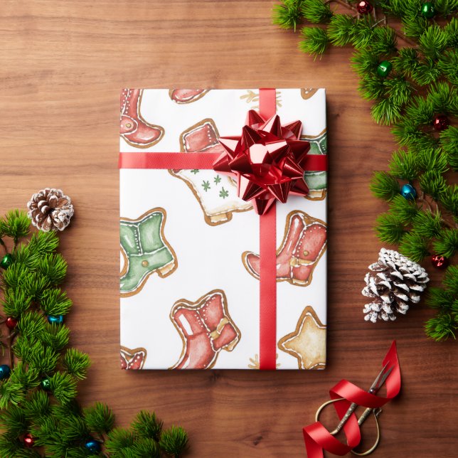 Papier Cadeau Western Christmas Cowgirl Cowboy (Cadeau de vacances)