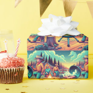 Papier Cadeau Western Cookout Cowboys Grill Party