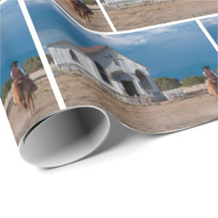 Papier Cadeau Western Cowboy Équitation Cheval À L'Église Envelo