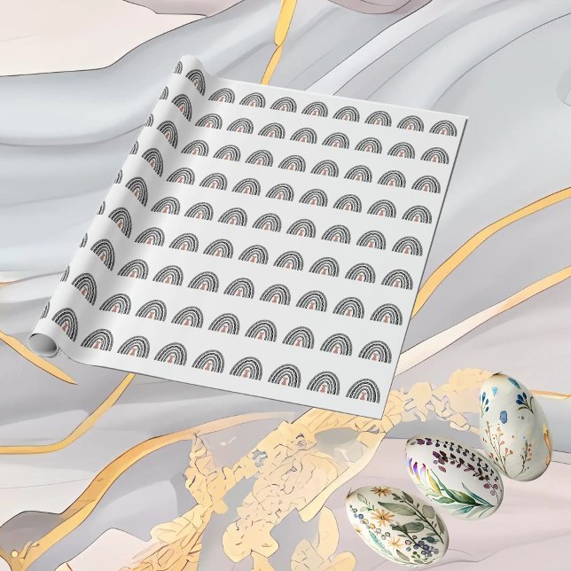 Papier Cadeau Whimsical Easter Bunny Rainbow Icon Minimal Spring (Whimsical Easter Bunny Rainbow Icon Minimal Spring Wrapping Paper)