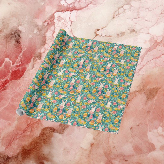 Papier Cadeau Whimsical Easter Bunny Spring Meadow Botanical (Whimsical Easter Bunny Spring Meadow Botanical Wrapping Paper)