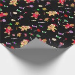 Papier Cadeau Whimsical Gingerbread Hommes et Christmas Candy<br><div class="desc">pain d'épice pour hommes et bonbons de Noël enveloppé,  en rouge,  violet,  vert et autres couleurs de vacances, </div>