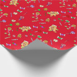 Papier Cadeau Whimsical Gingerbread Hommes et Christmas Candy<br><div class="desc">pain d'épice pour hommes et bonbons de Noël enveloppé,  en rouge,  violet,  vert et autres couleurs de vacances, </div>
