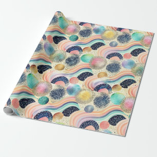 Papier Cadeau Whimsical Pastel Rainbow Waves & Parties scintilla