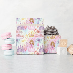 Papier Cadeau Whimsical Princess Motif d'aquarelle