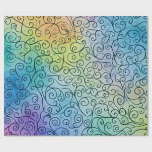 Papier Cadeau Whimsical Rainbow Motif Abstrait coloré