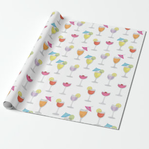 Papier Cadeau Whimsical Tropical Colorful Cocktail