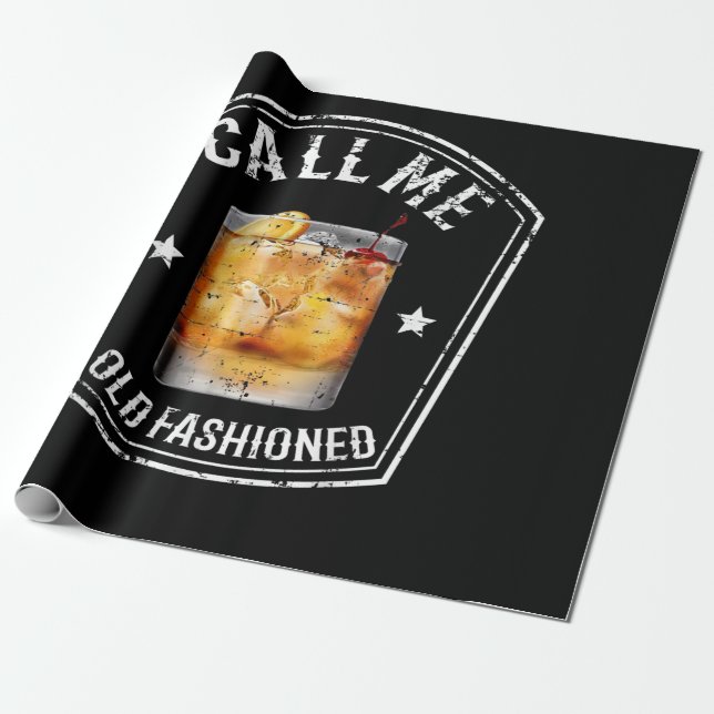 Papier Cadeau Whiskey Calls Me Old Fashioned (Déroulé)