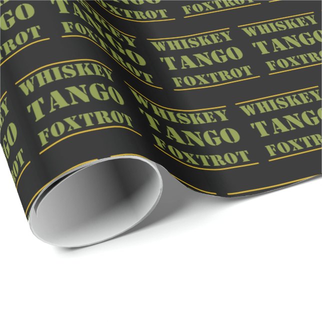 Papier Cadeau Whiskey Tango Foxtrot WTF (Coin rond)