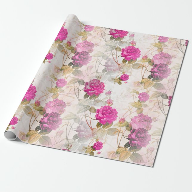 Papier Cadeau Whispers floraux : ZazzleWrapMagic Wraps exclusifs (Déroulé)