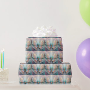 Papier Cadeau Whispers of Color : Pastel Fractal Butterfly Dream