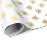 Papier Cadeau White Gold Stars Confetti Delicate Confetti Sun<br><div class="desc">florenceK enrobage chic classique</div>