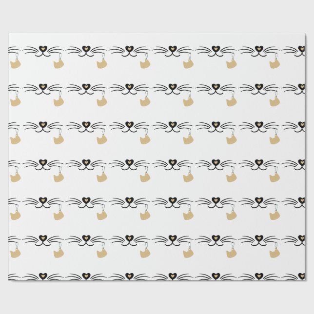 Papier Cadeau Whuwers de chat (Plat)