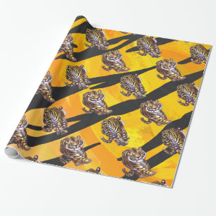 Papier Cadeau Wild Me Tiger orange et noir