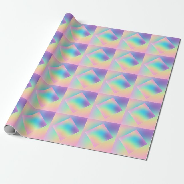 Papier Cadeau Wild Prismatic Ombre Pastel Rainbow Design (Déroulé)