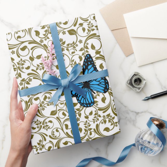 Papier Cadeau Wild Romantic Field Blue butterflies (Cadeaux)