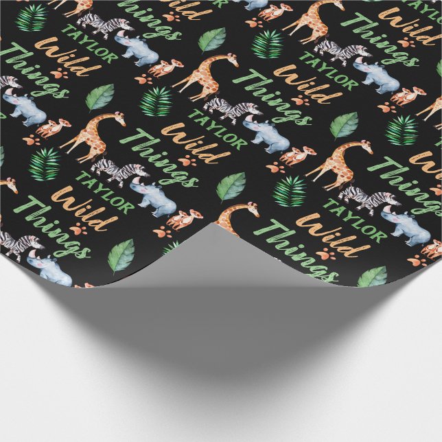 Papier Cadeau Wild Things Safari Animal Anniversaire de enfant P (Coin)