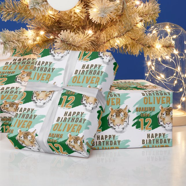 Papier Cadeau Wild Tiger Head Watercolor Birthday  (Vacances)