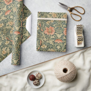 Papier Cadeau William Morris Antique Honeysuckle Motif Floral