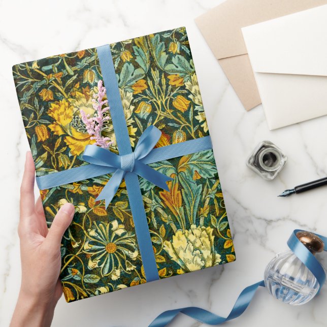 Papier Cadeau William Morris Antique Honeysuckle Motif Floral (Cadeaux)