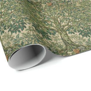 Papier Cadeau William Morris Arbre de Vie Vintage Préraphaélite